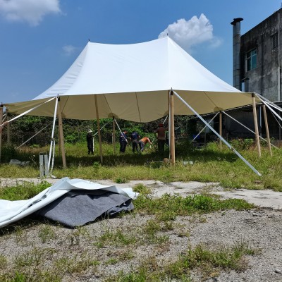 100 人撑杆铝合金杆户外速开宴会活动聚会野营烧烤遮阳速沙滩帐篷100平方米图4