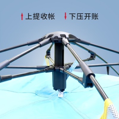 新款双层帐篷 户外 全自动家庭情侣露营装备加厚防雨沙滩野营帐篷1顶图3