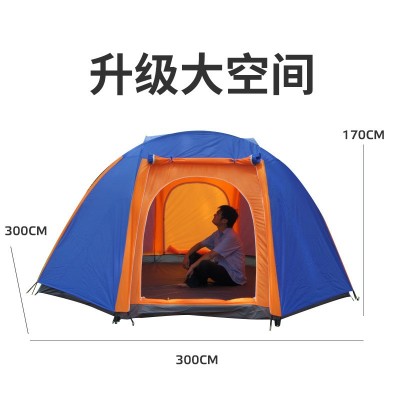 三佳户外帐篷防水双层双门帐篷便携折叠家用露营装备防风批发1顶图4
