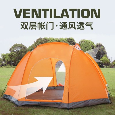 三佳户外帐篷防水双层双门帐篷便携折叠家用露营装备防风批发1顶图3