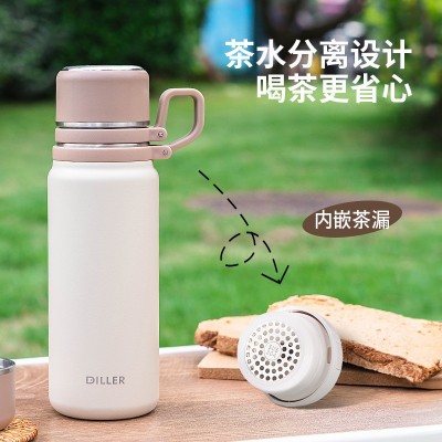 迪乐贝尔带杯盖保温杯男女便携户外喝水壶学生大容量不锈钢保温瓶  1个图4