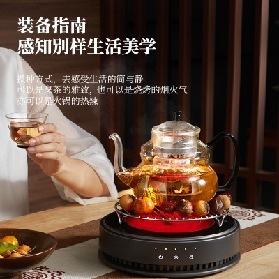 猫眼四代plus德茗堂电陶炉煮茶炉智能静音小型家用玻璃蒸煮茶壶  2个图5